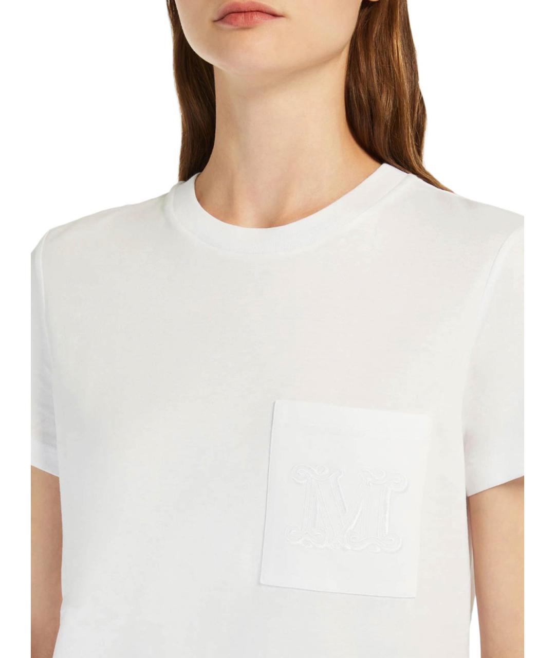 MAX MARA Белая хлопковая футболка, фото 5