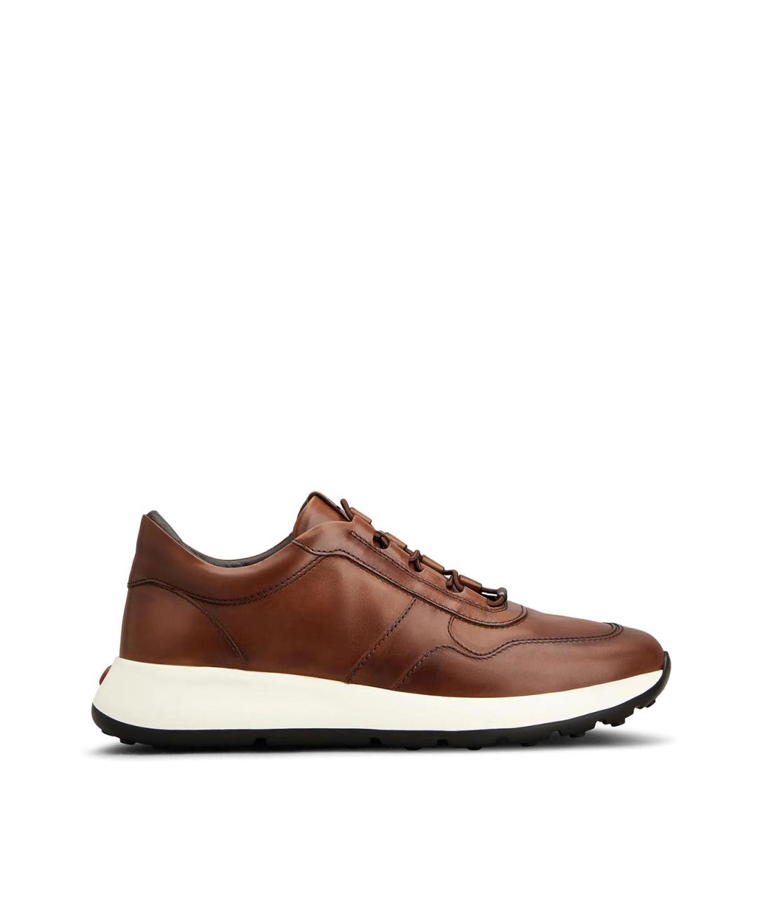 TOD'S Коричневые кожаные низкие кроссовки / кеды, фото 1