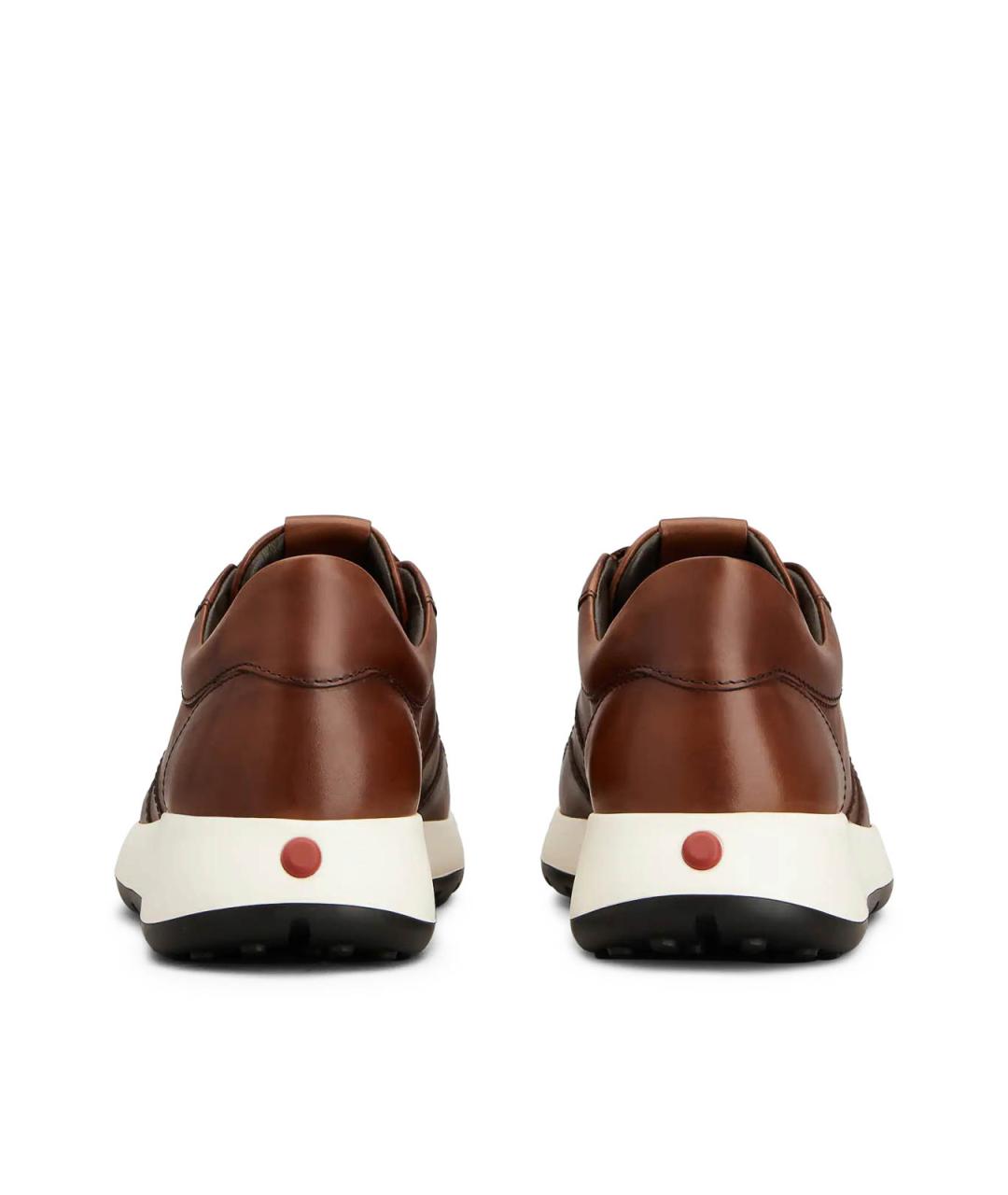 TOD'S Коричневые кожаные низкие кроссовки / кеды, фото 3