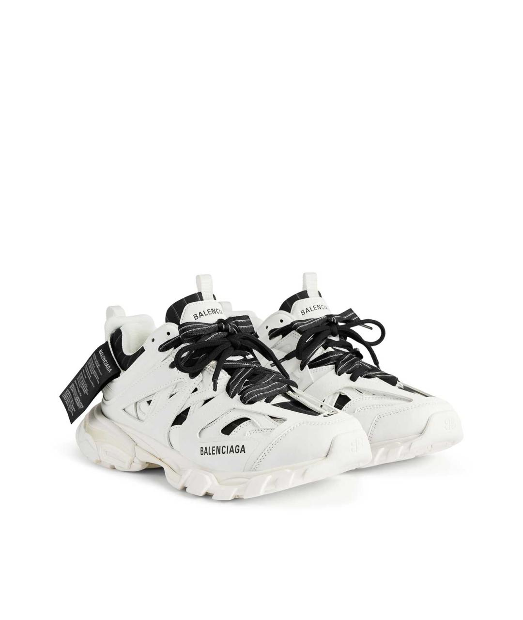 BALENCIAGA Белые синтетические низкие кроссовки / кеды, фото 4