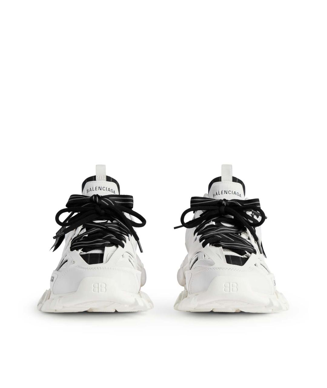 BALENCIAGA Белые синтетические низкие кроссовки / кеды, фото 6