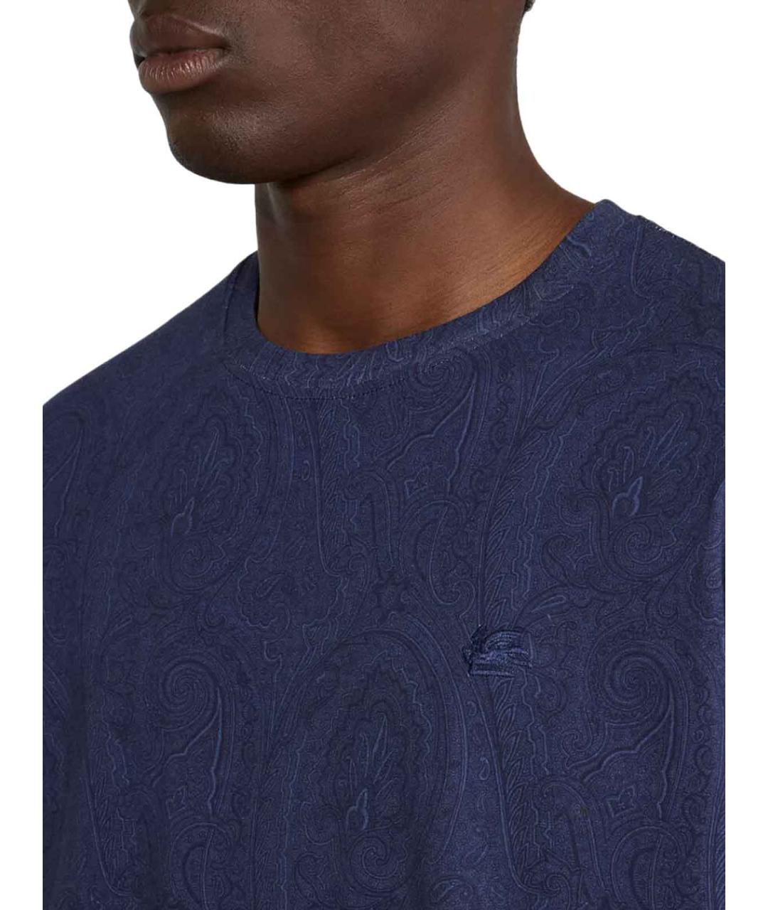 ETRO Синяя хлопковая футболка, фото 4