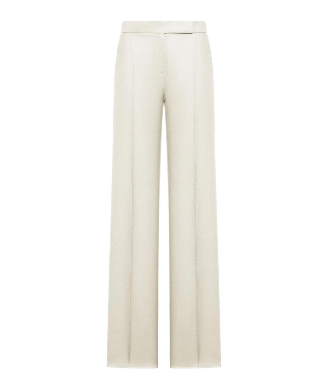MAX MARA Белые льняные прямые брюки, фото 1