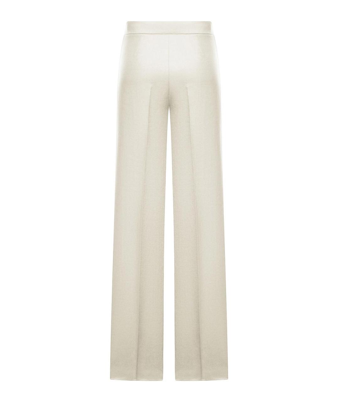 MAX MARA Белые льняные прямые брюки, фото 2