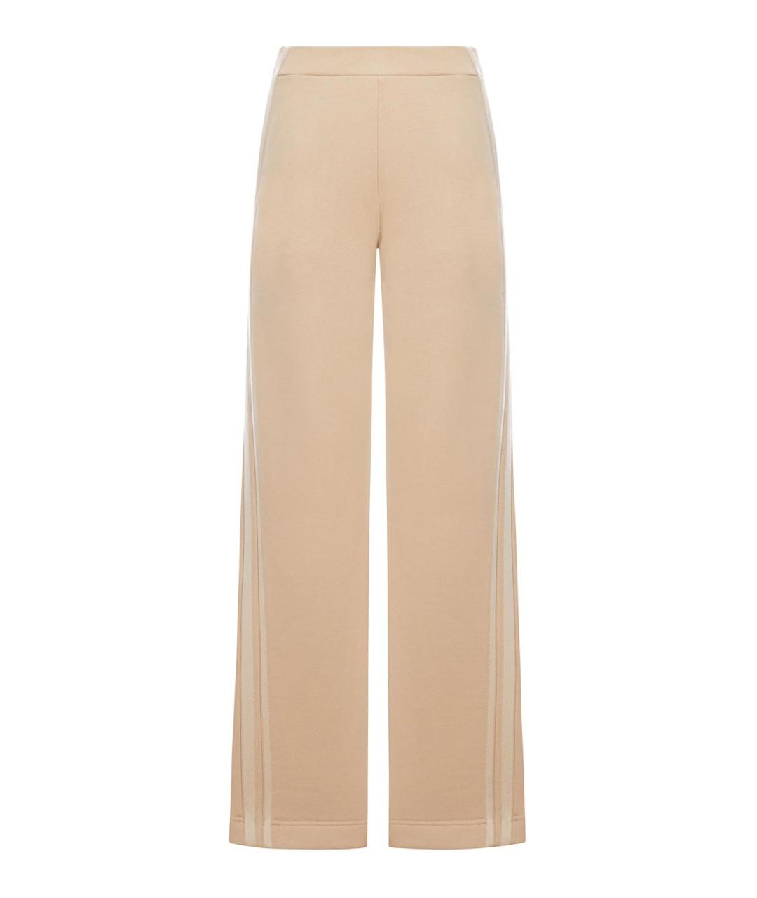 MAX MARA Бежевые хлопковые брюки широкие, фото 1
