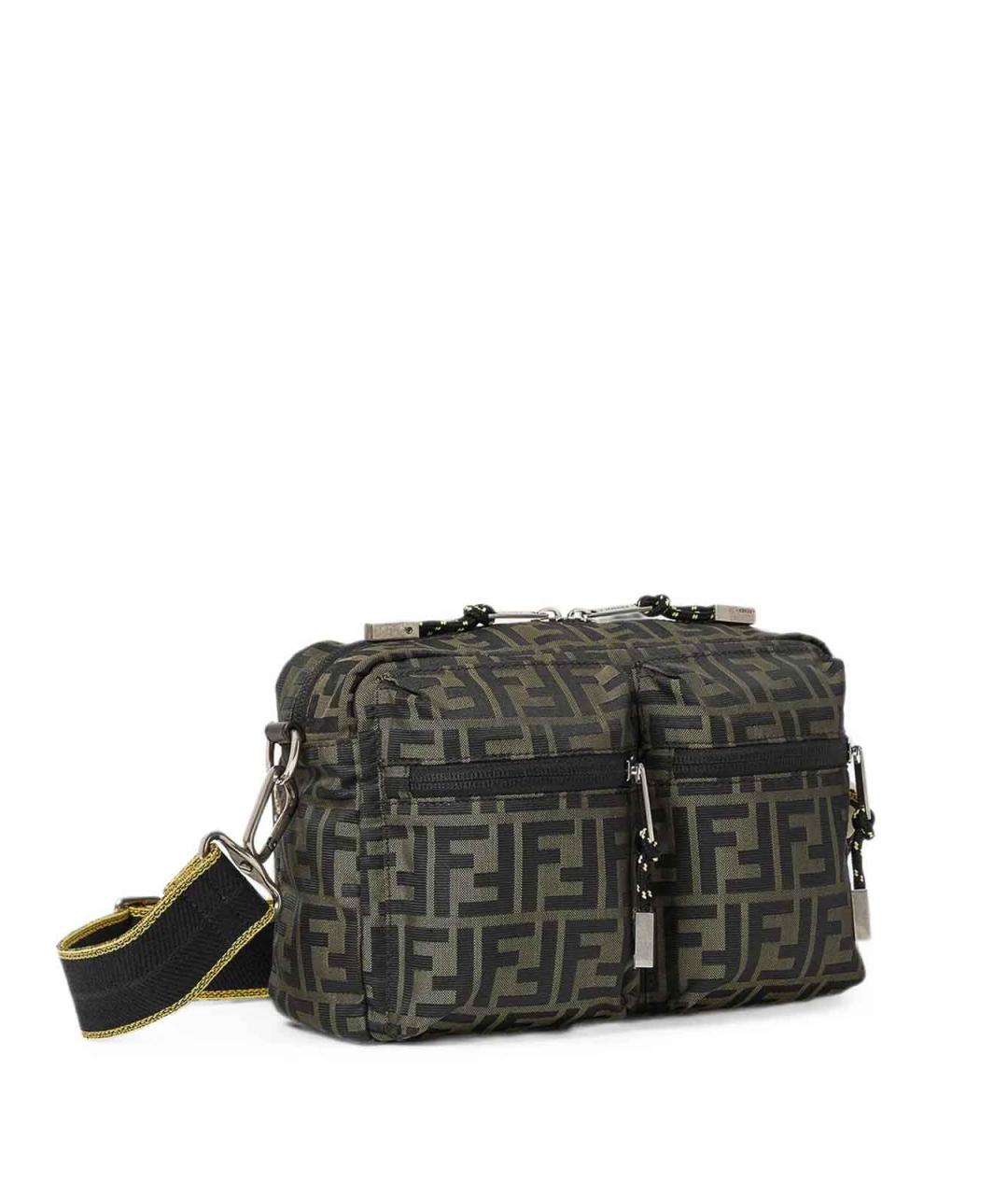 FENDI Коричневая тканевая сумка на плечо, фото 2