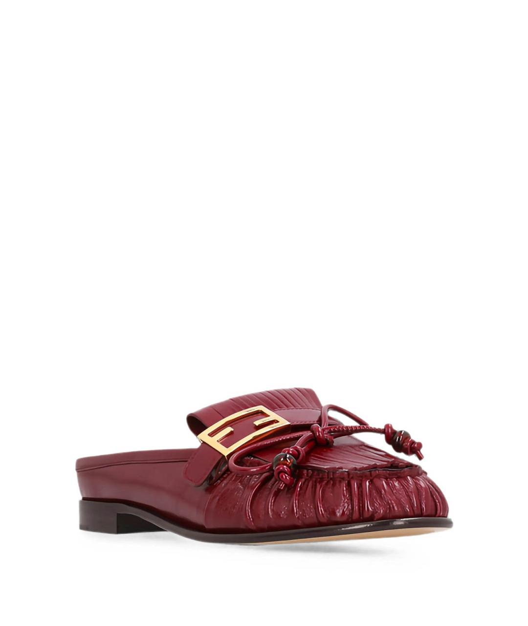 FENDI Красные кожаные мюли, фото 2