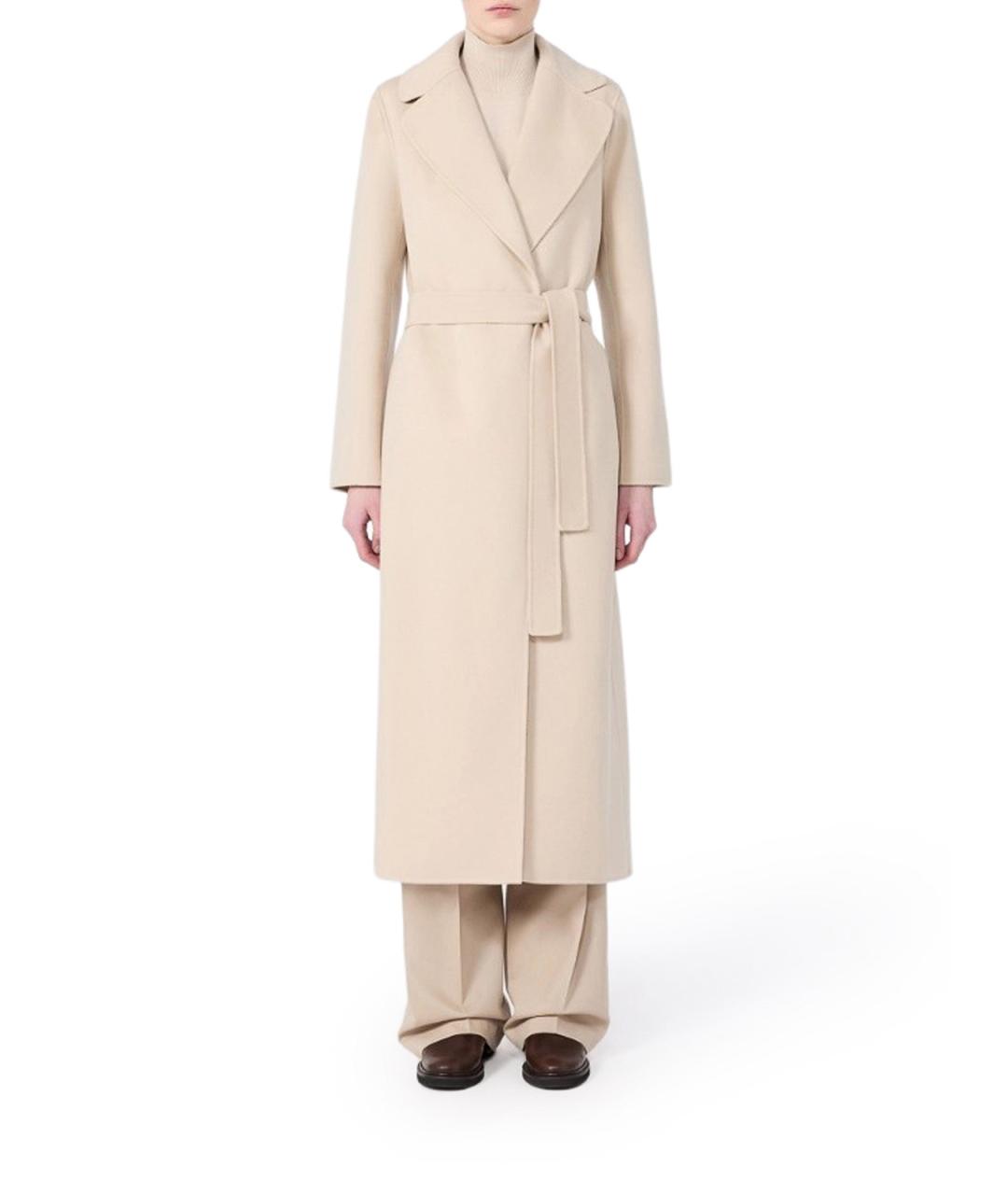 'S MAX MARA Бежевое шерстяное пальто, фото 2