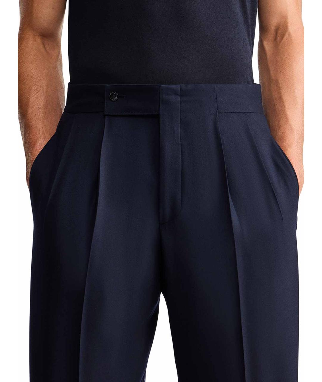 GIORGIO ARMANI Синие вискозные классические брюки, фото 6