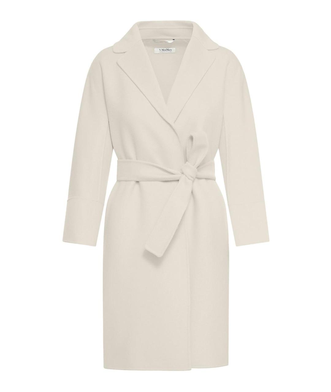 'S MAX MARA Белое шерстяное пальто, фото 1