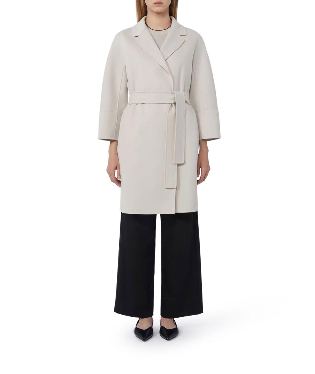 'S MAX MARA Белое шерстяное пальто, фото 2