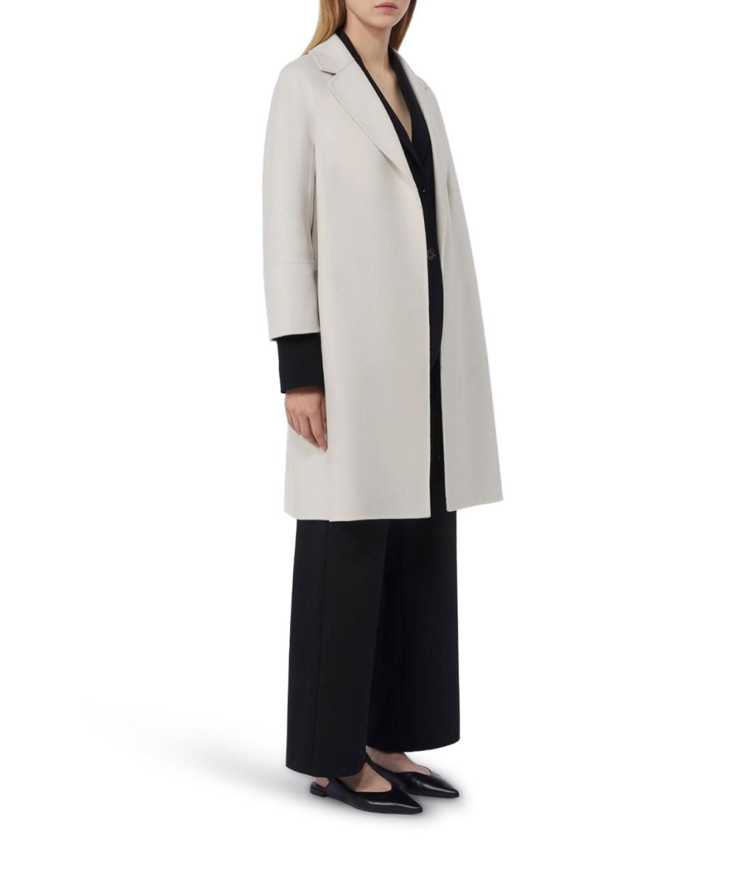 'S MAX MARA Белое шерстяное пальто, фото 4
