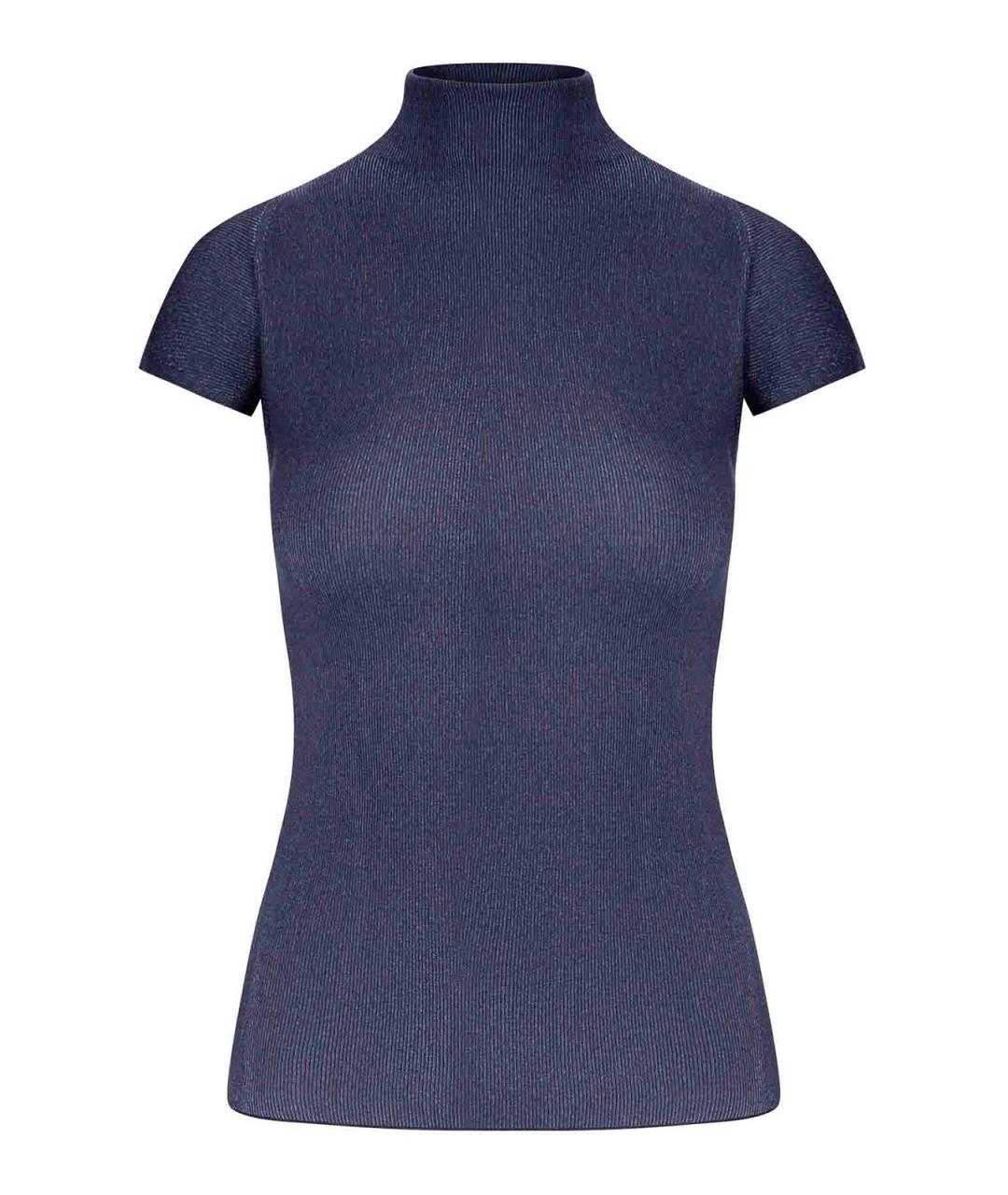 GIORGIO ARMANI Синяя вискозная майка, фото 1