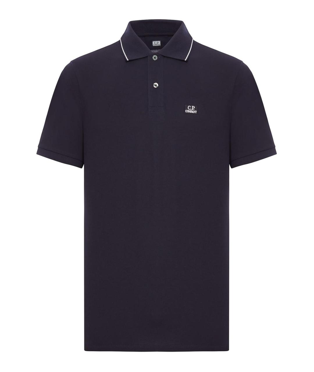 CP COMPANY Синее хлопковое поло с коротким рукавом, фото 1
