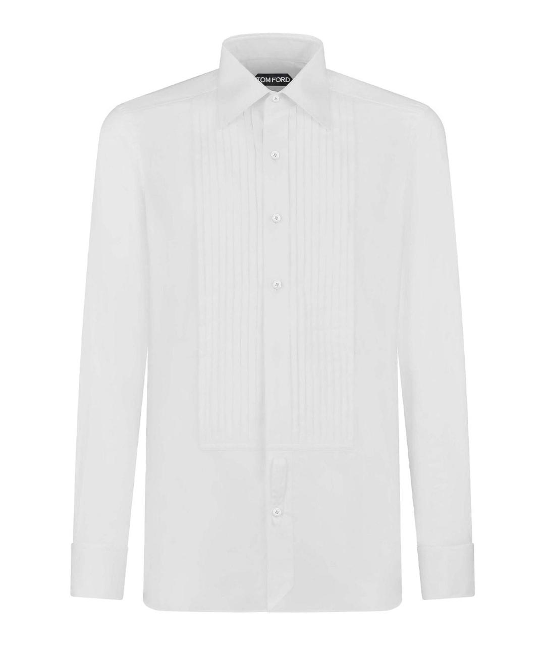 TOM FORD Белая хлопковая классическая рубашка, фото 1