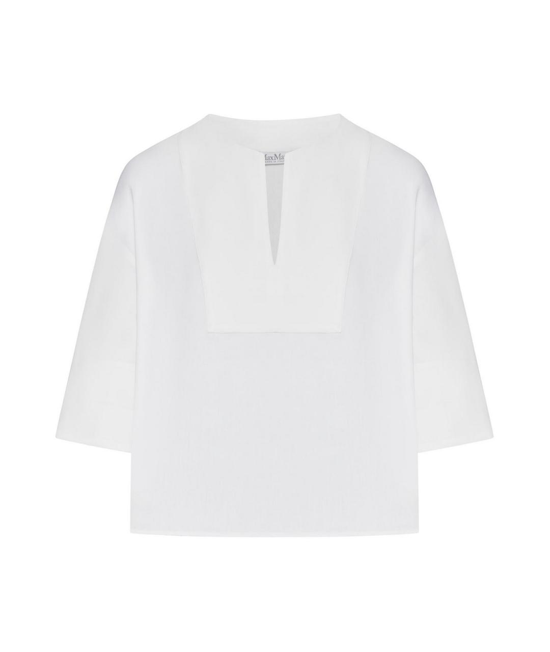 MAX MARA Белая льняная рубашка, фото 1