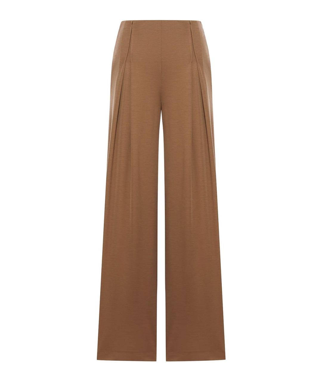 MAX MARA Коричневые шерстяные брюки широкие, фото 1