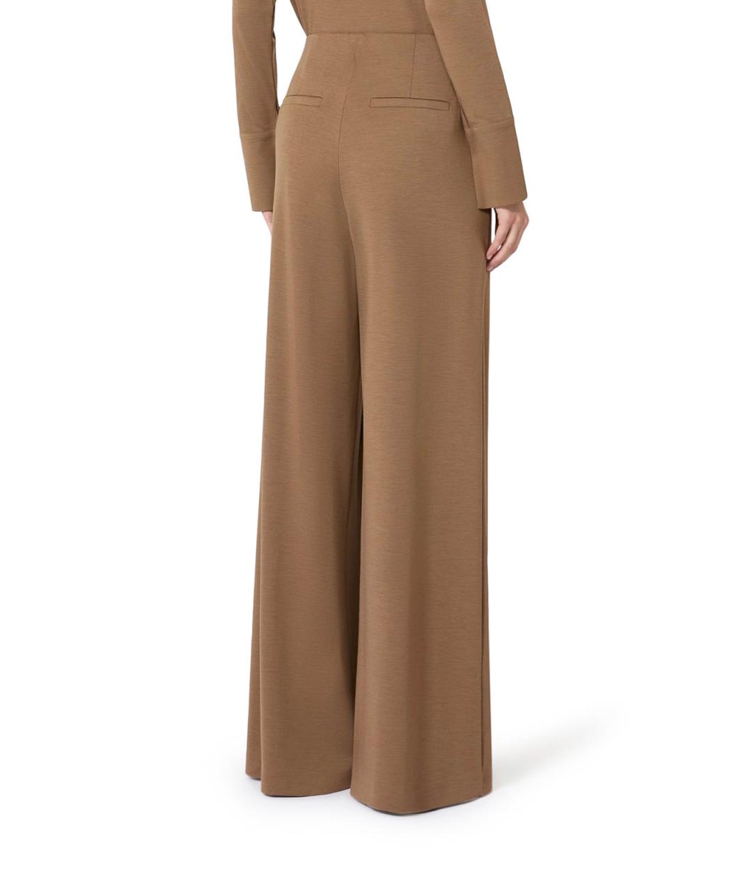 MAX MARA Коричневые шерстяные брюки широкие, фото 4