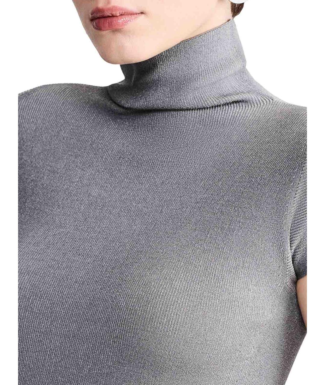 GIORGIO ARMANI Серая вискозная футболка, фото 5