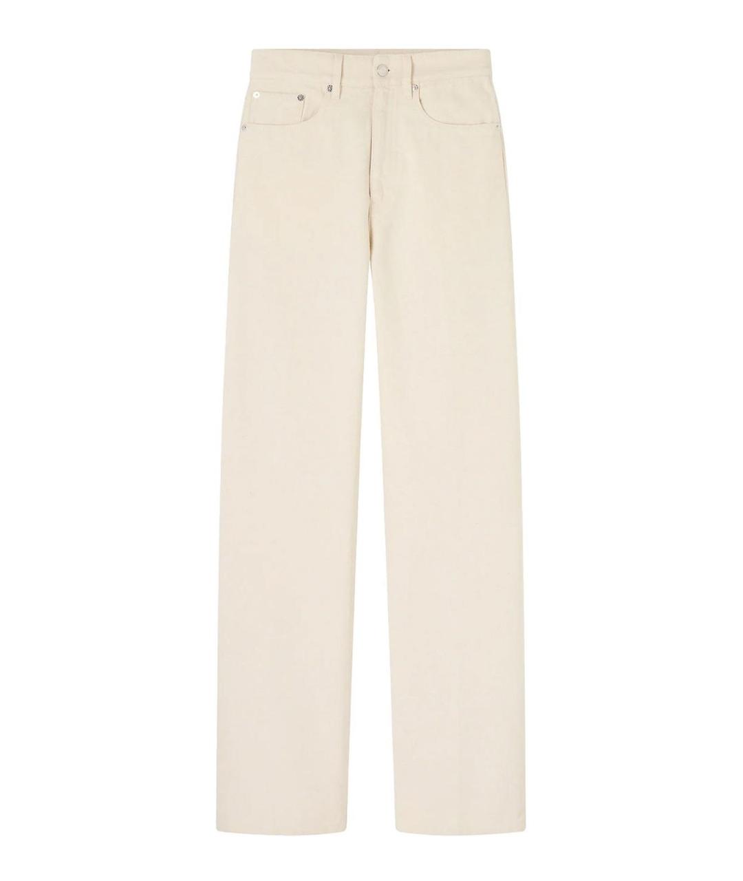 A.P.C. Белые хлопковые прямые джинсы, фото 1