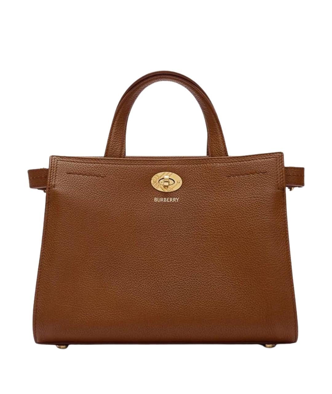 BURBERRY Коричневая кожаная сумка тоут, фото 1