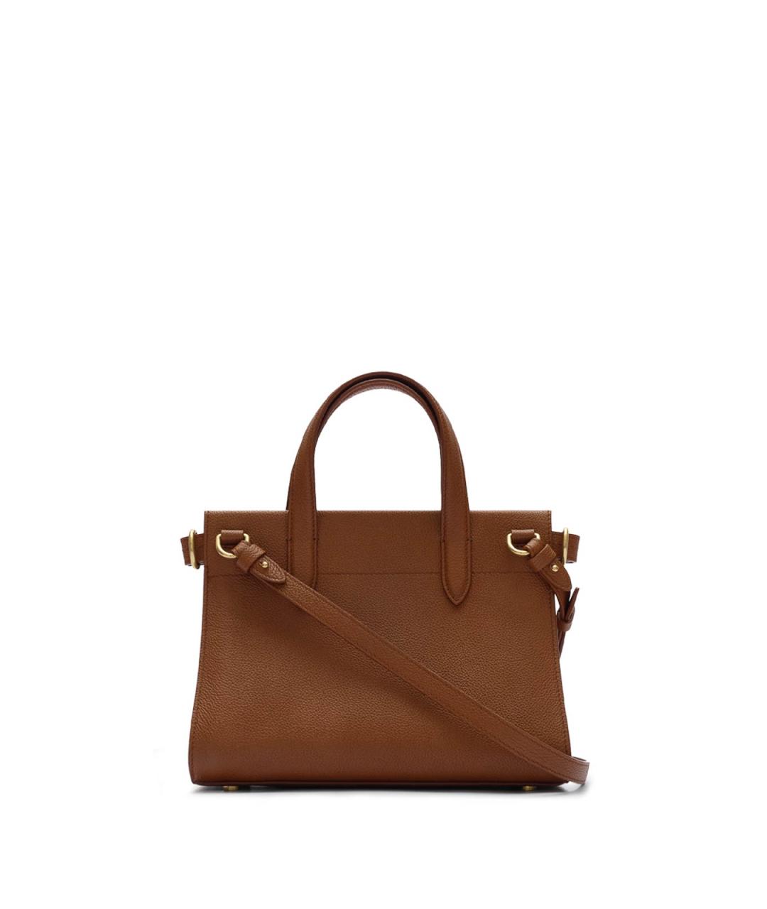 BURBERRY Коричневая кожаная сумка тоут, фото 5