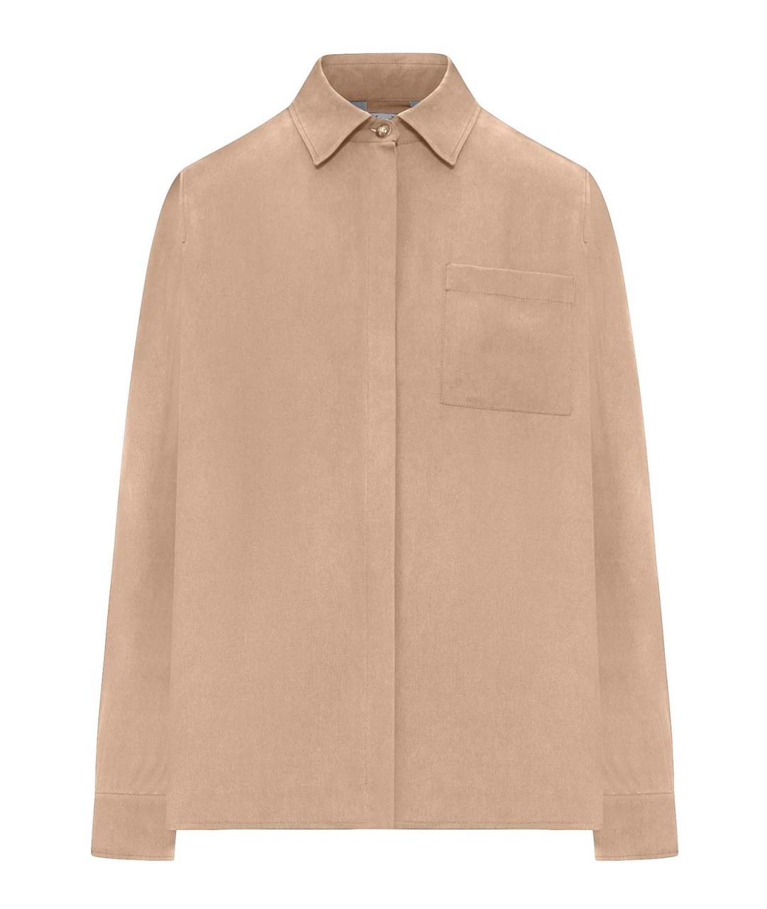 MAX MARA Коричневая шелковая рубашка, фото 1