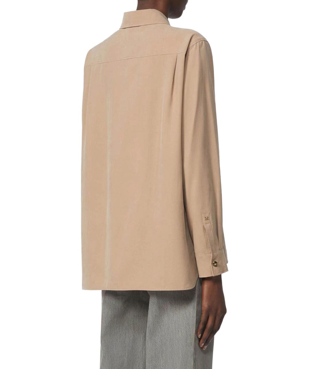 MAX MARA Коричневая шелковая рубашка, фото 3
