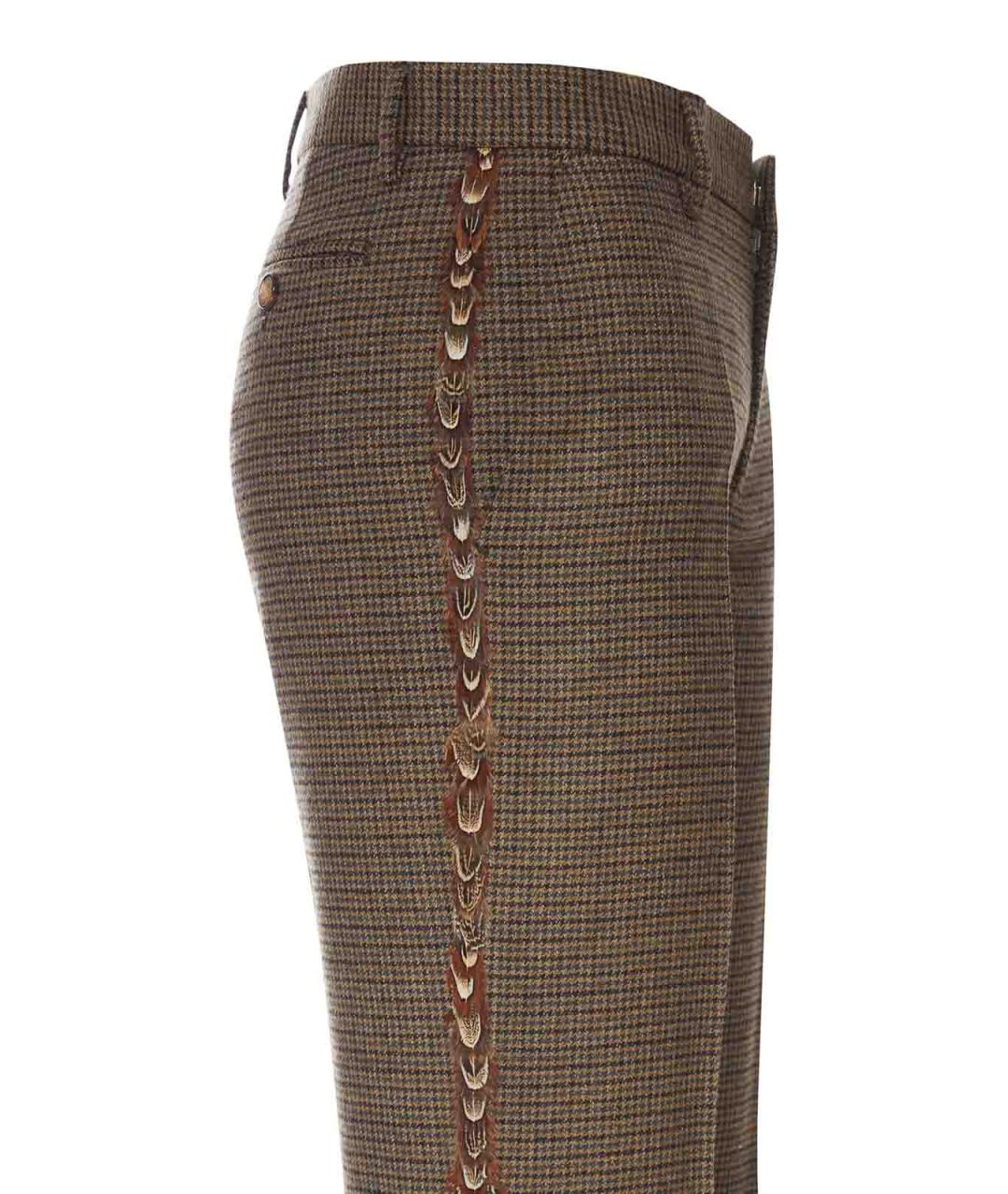 ETRO Коричневые шерстяные прямые брюки, фото 3