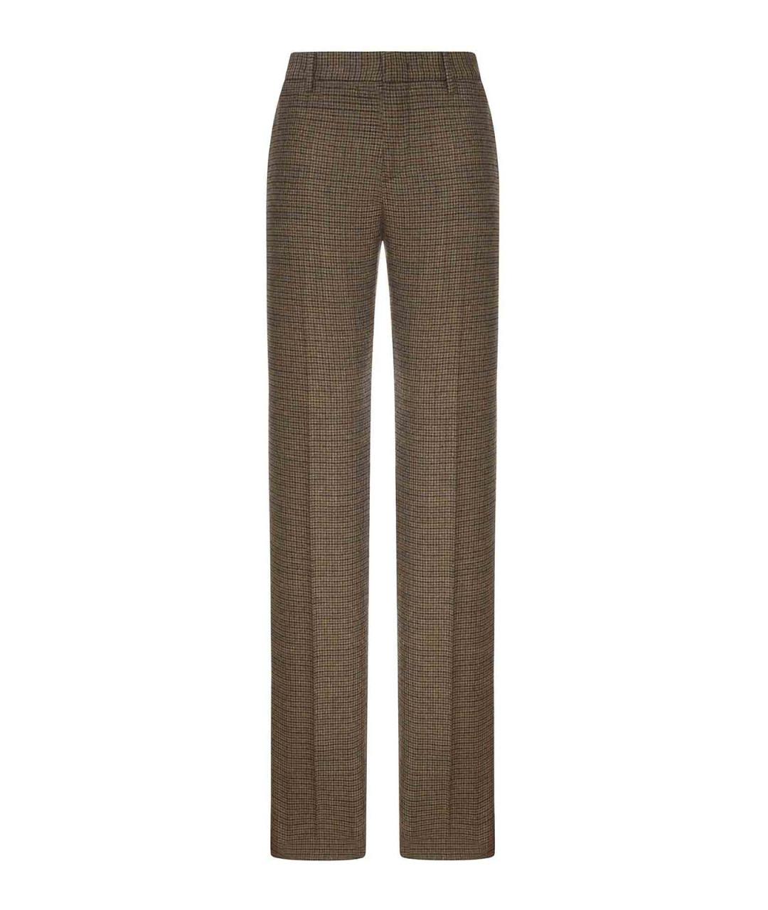 ETRO Коричневые шерстяные прямые брюки, фото 1