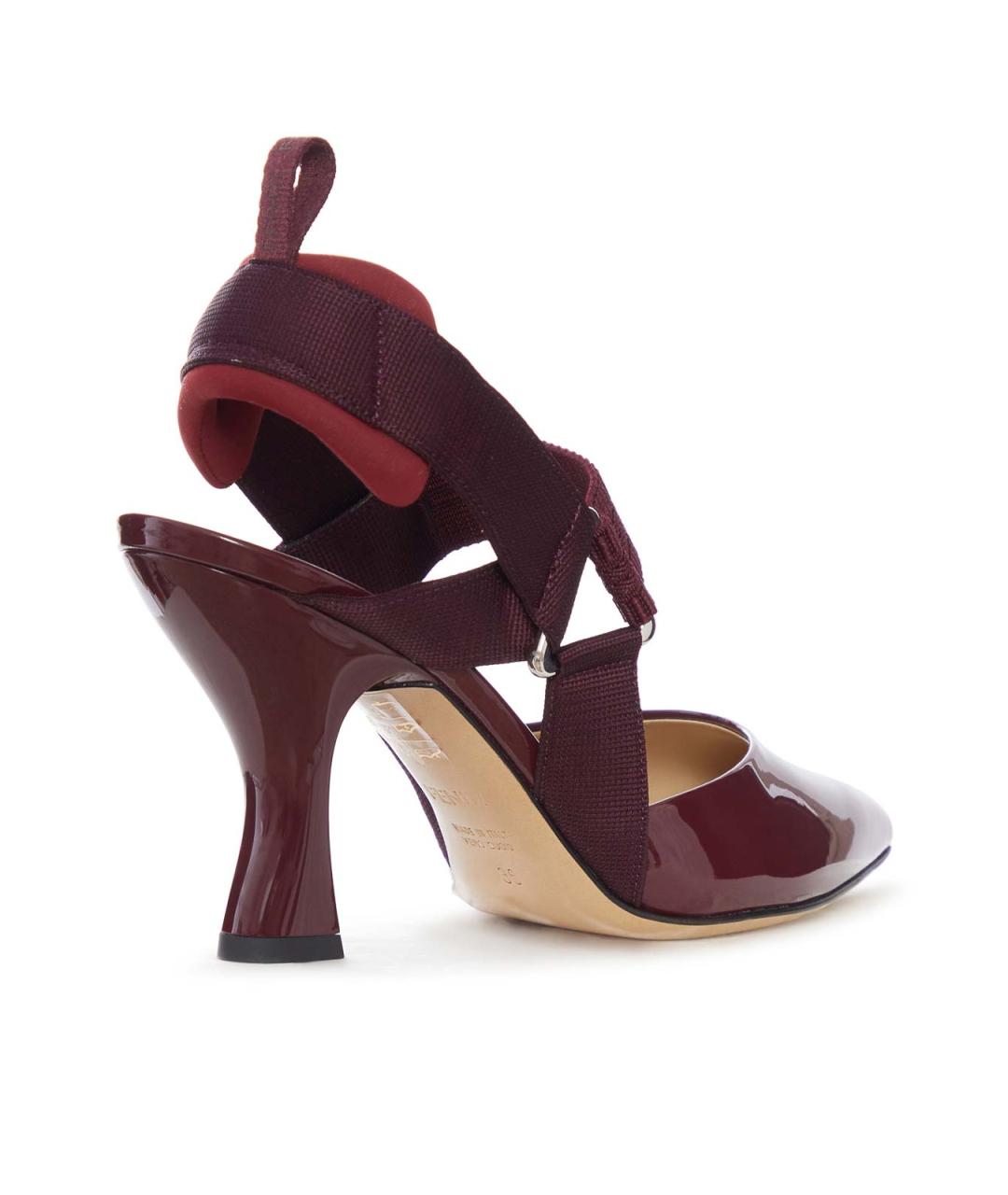 FENDI Бордовые кожаные туфли, фото 3