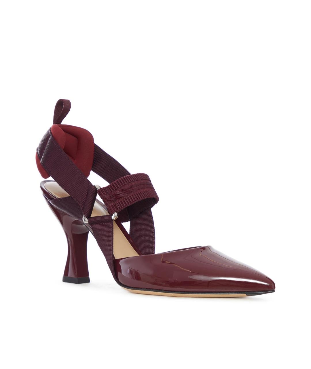 FENDI Бордовые кожаные туфли, фото 2