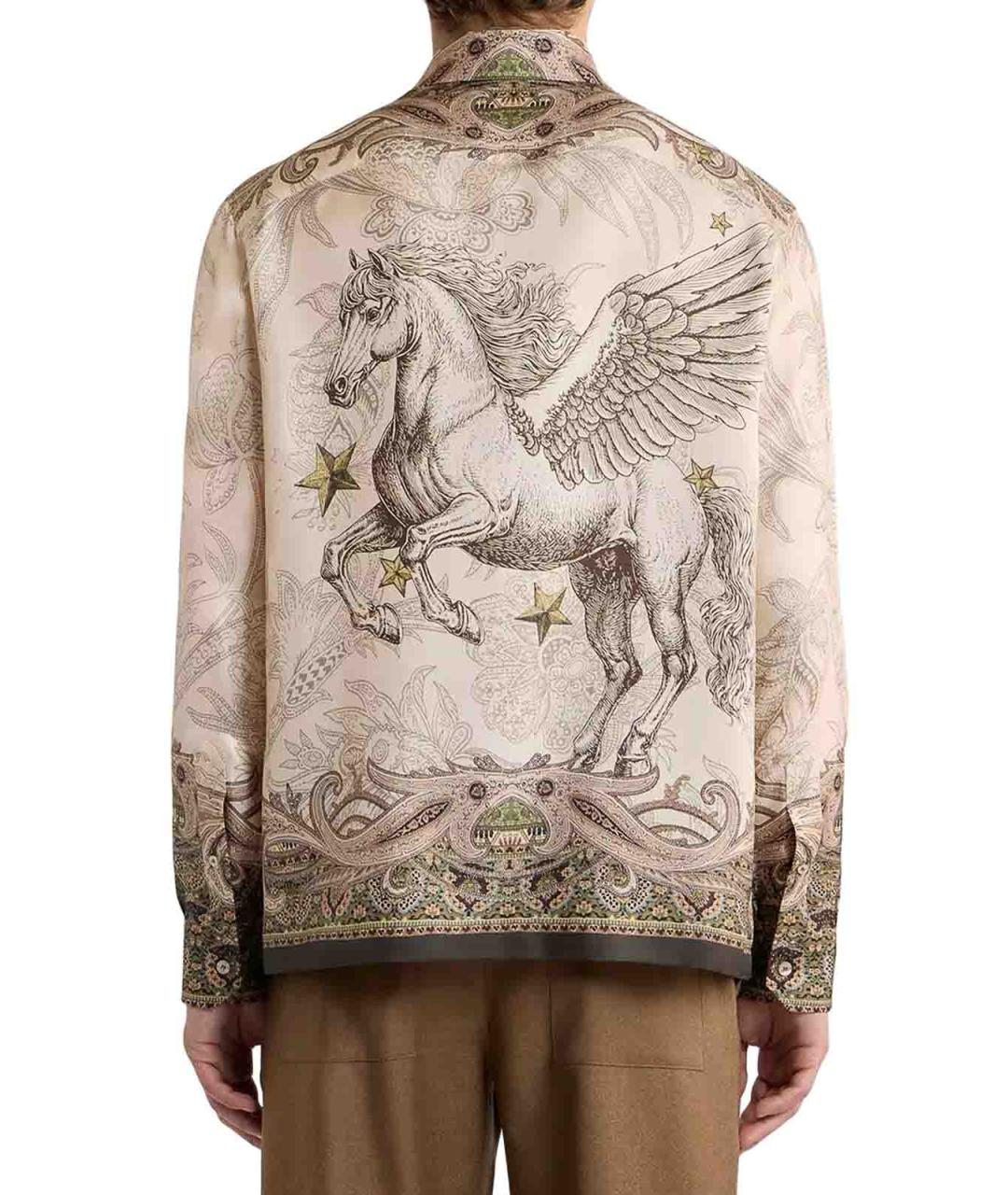 ETRO Бежевая шелковая кэжуал рубашка, фото 4