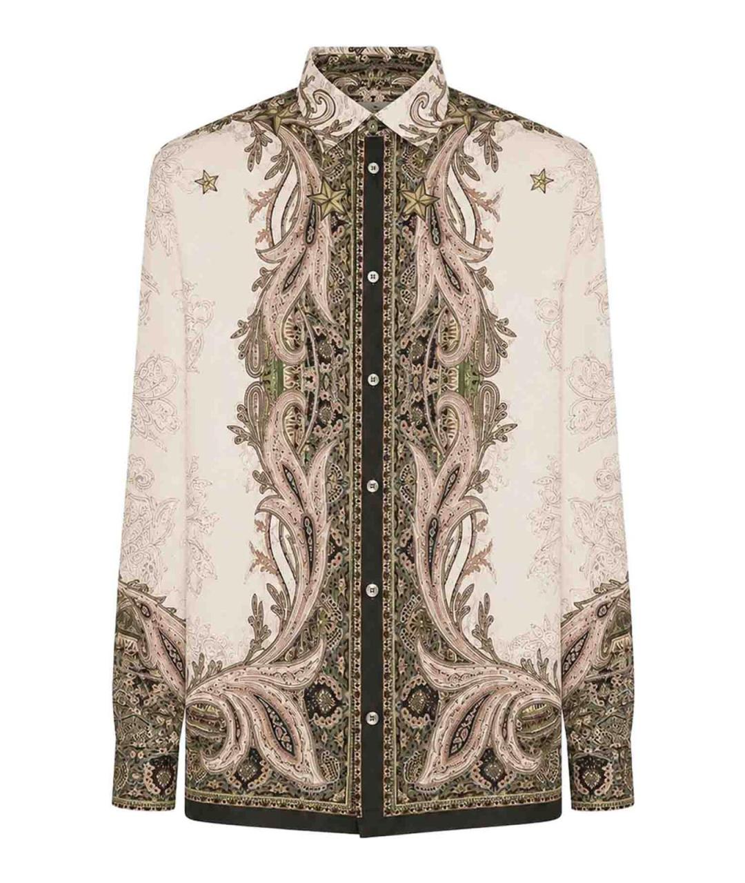 ETRO Бежевая шелковая кэжуал рубашка, фото 1