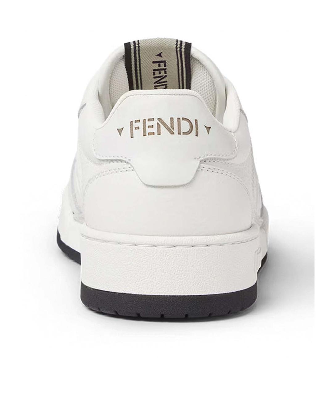 FENDI Белые кожаные кроссовки, фото 4