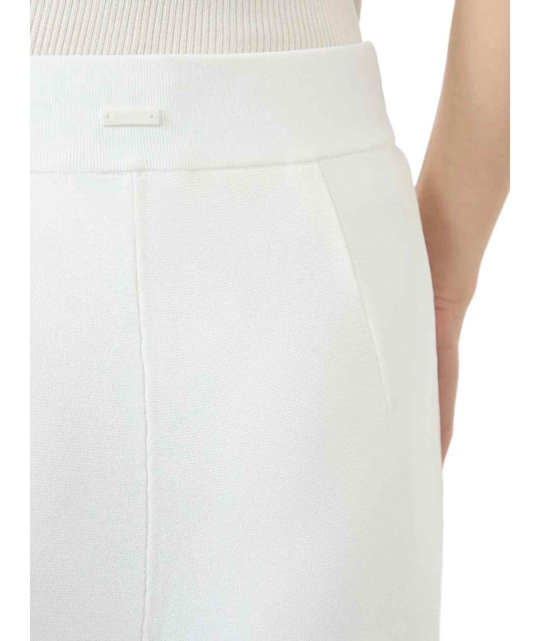 MAX MARA Белые вискозные брюки широкие, фото 5