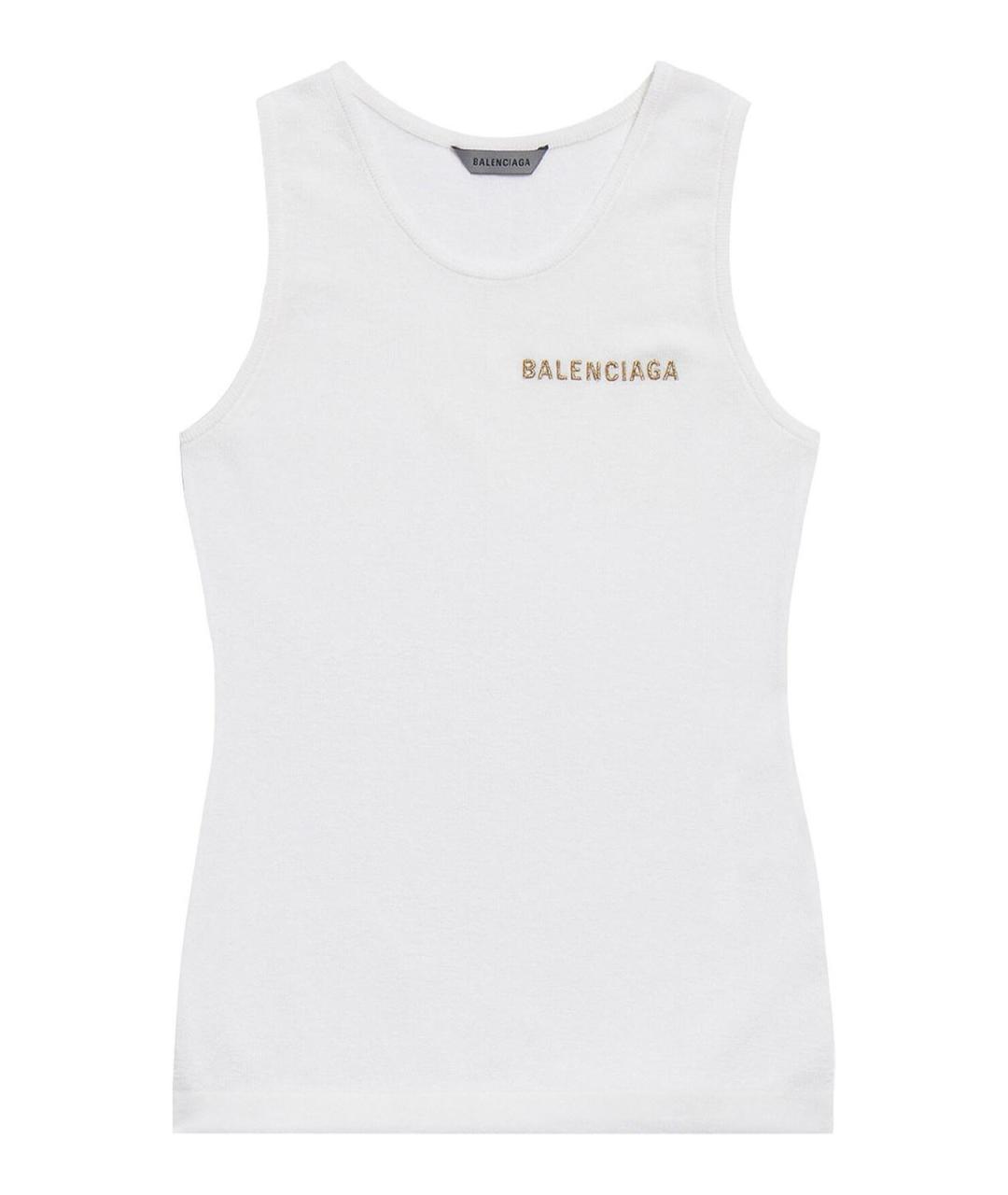 BALENCIAGA Белая хлопковая майка, фото 1