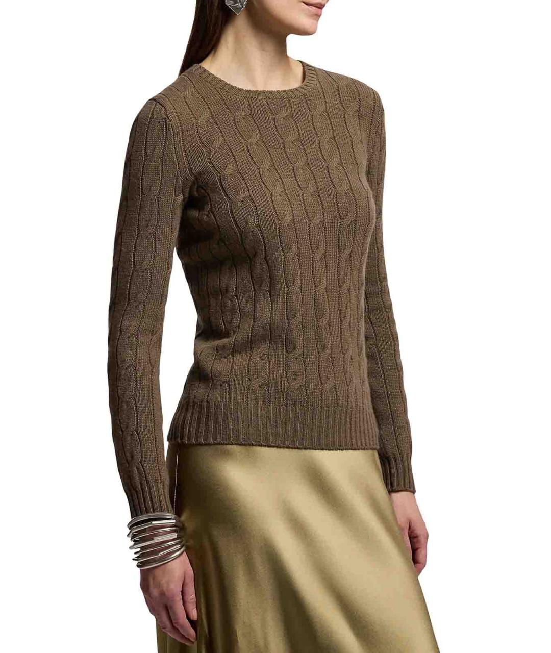 RALPH LAUREN PURPLE LABEL Коричневый кашемировый джемпер / свитер, фото 5