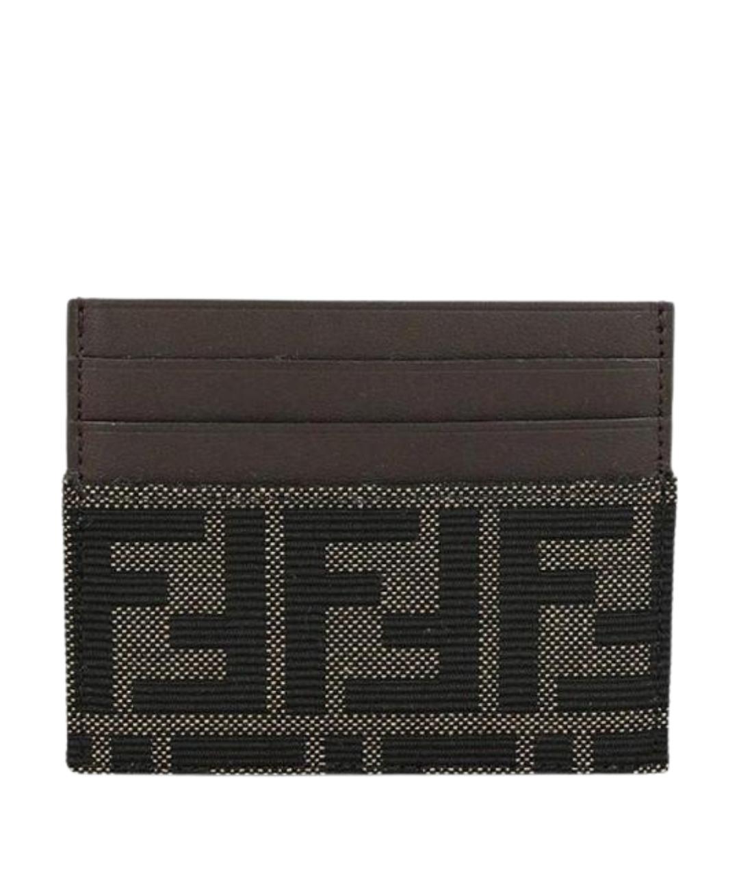 FENDI Коричневый кожаный кардхолдер, фото 1