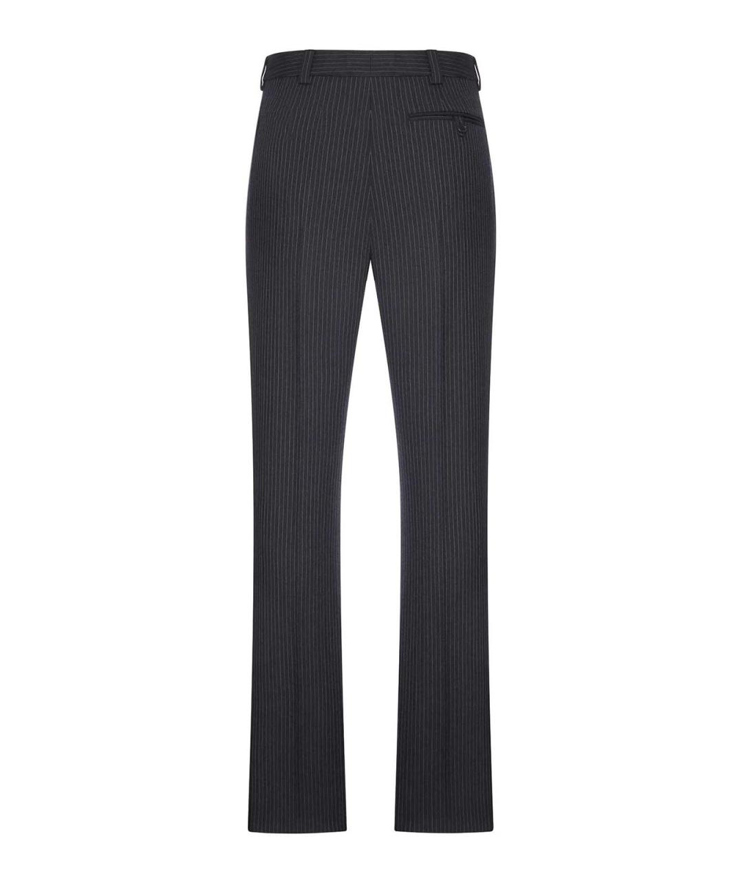 SAINT LAURENT Серые шерстяные классические брюки, фото 2