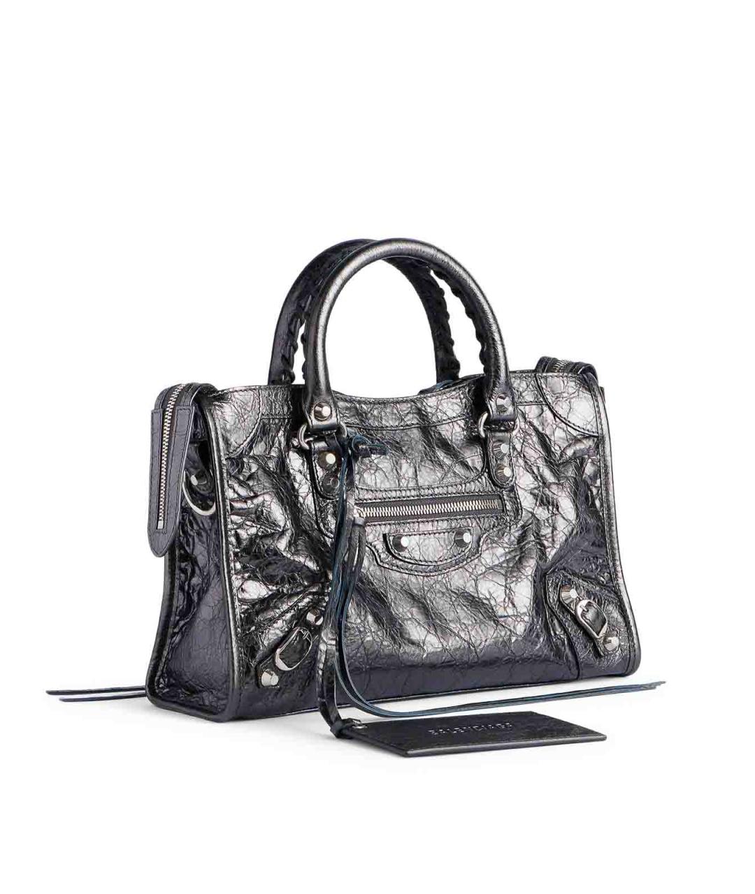 BALENCIAGA Серая кожаная сумка тоут, фото 2