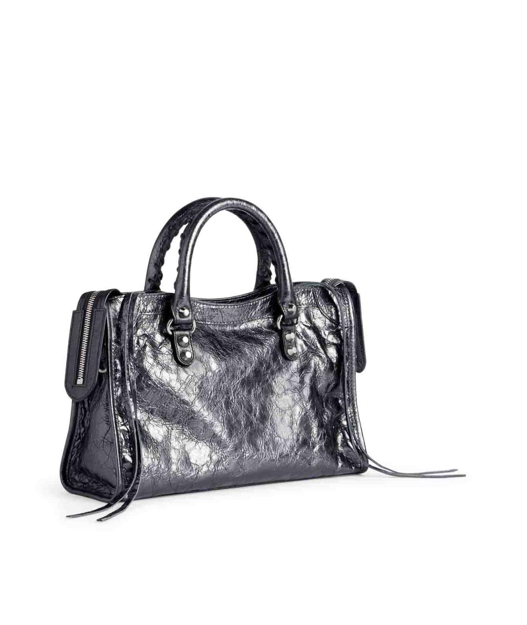 BALENCIAGA Серая кожаная сумка тоут, фото 3