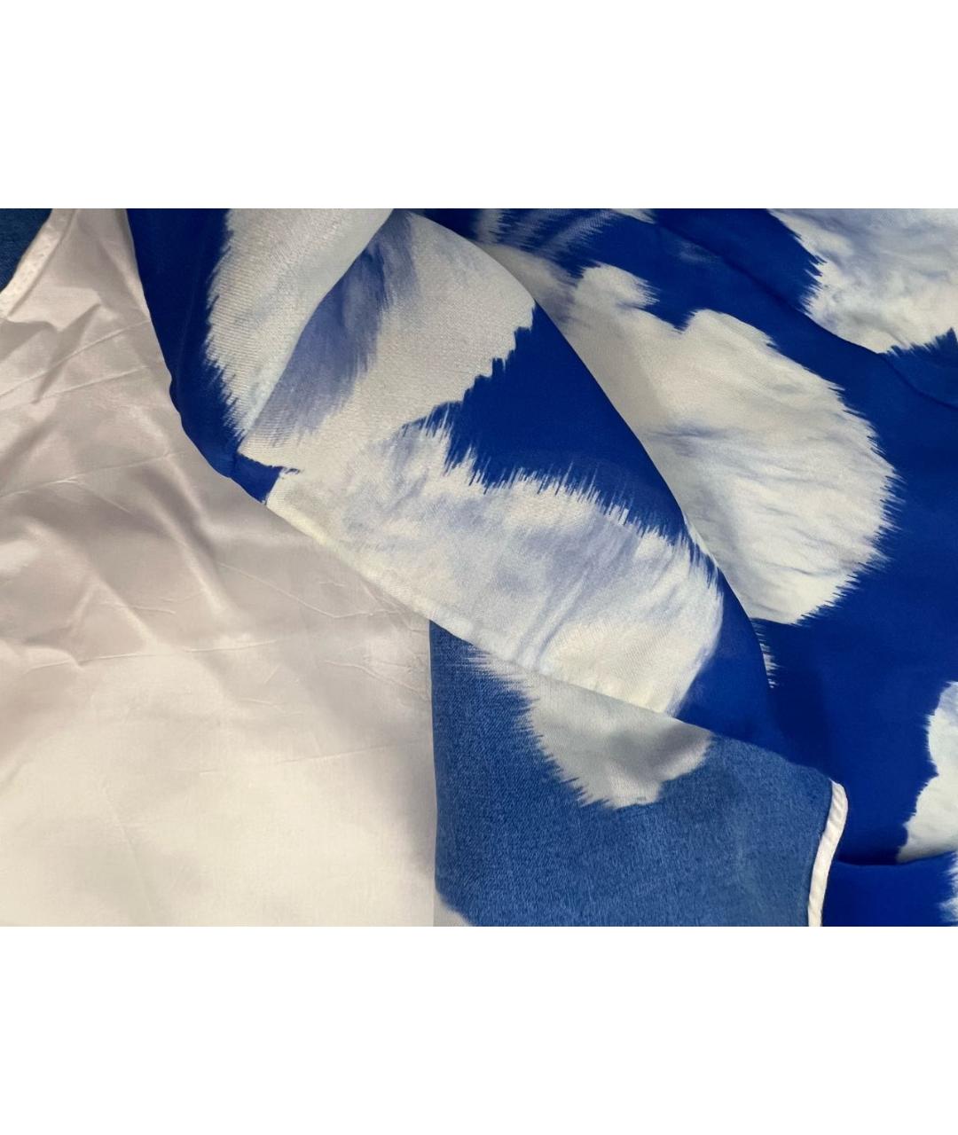 CH CAROLINA HERRERA Синяя шелковая юбка миди, фото 4