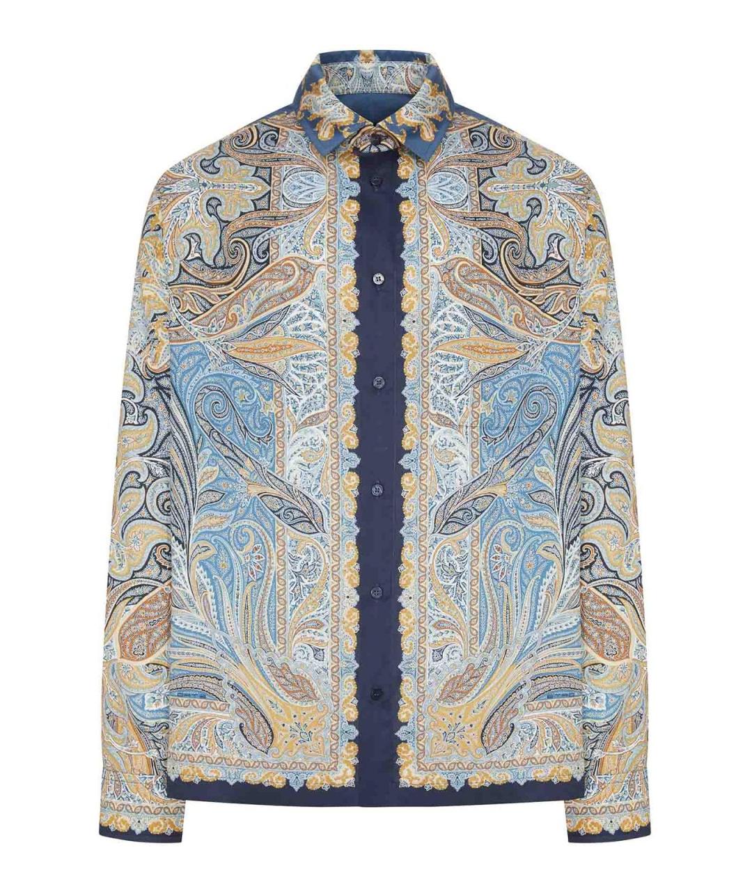 ETRO Синяя хлопковая кэжуал рубашка, фото 1