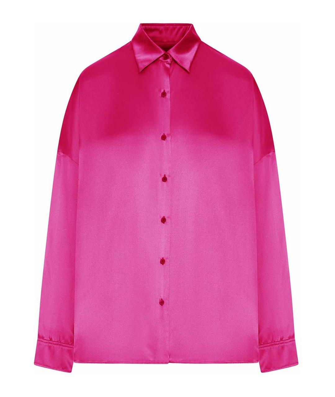 DRIES VAN NOTEN Розовая шелковая рубашка, фото 1
