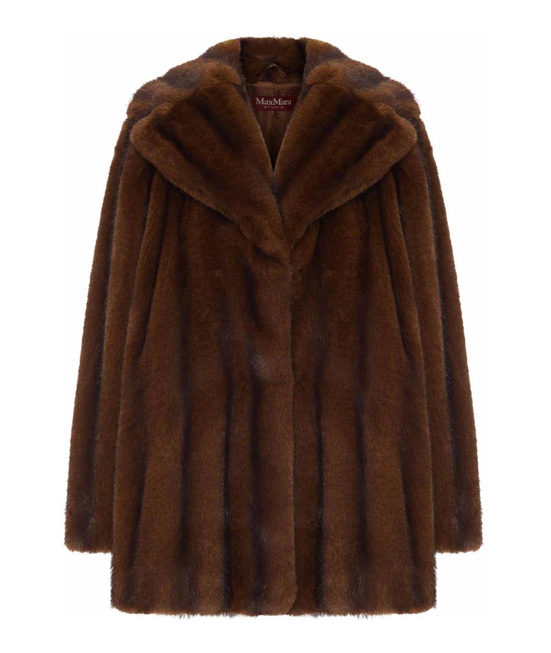 MAX MARA Коричневая меховая шуба, фото 1
