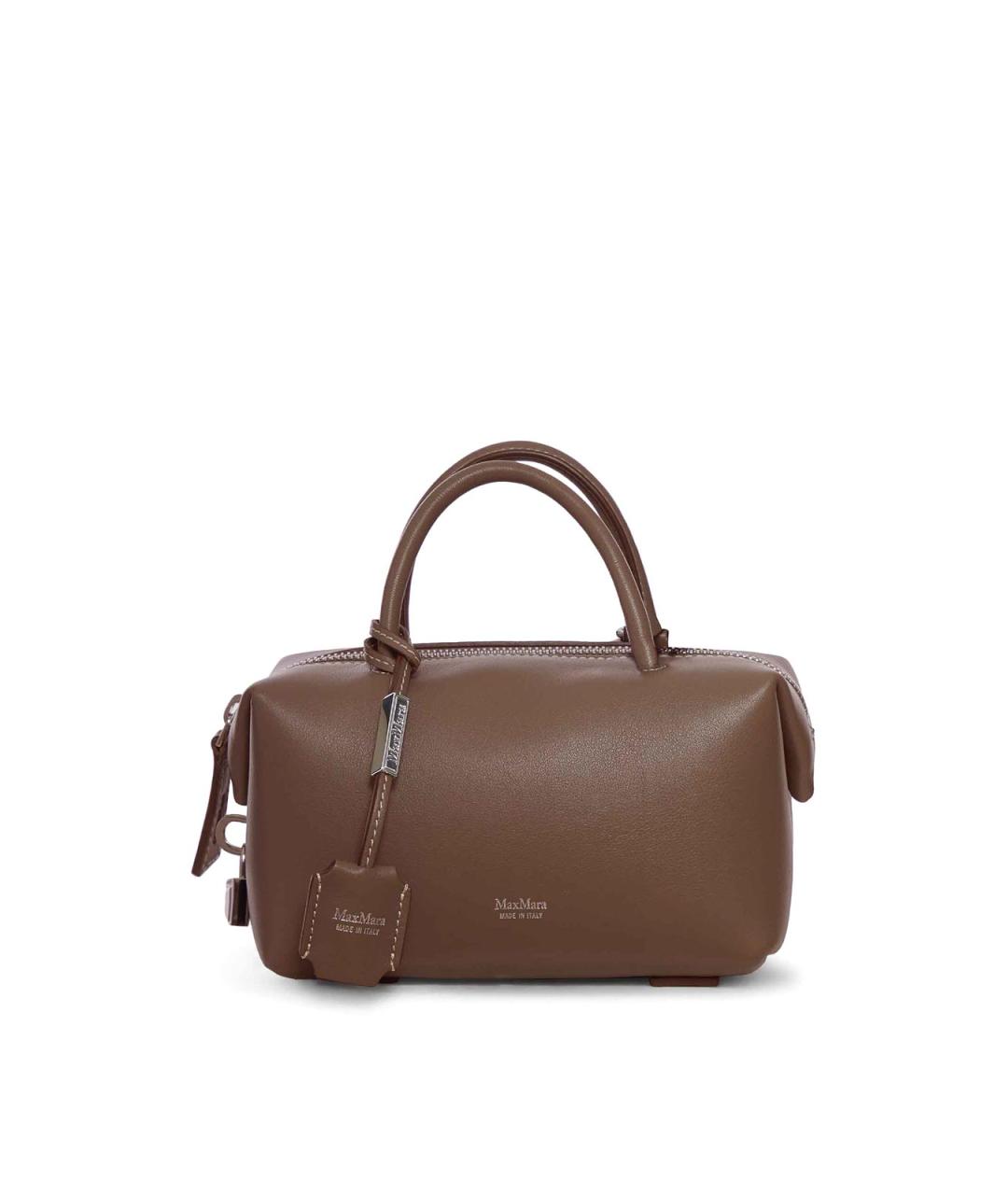 MAX MARA Коричневая кожаная сумка тоут, фото 1