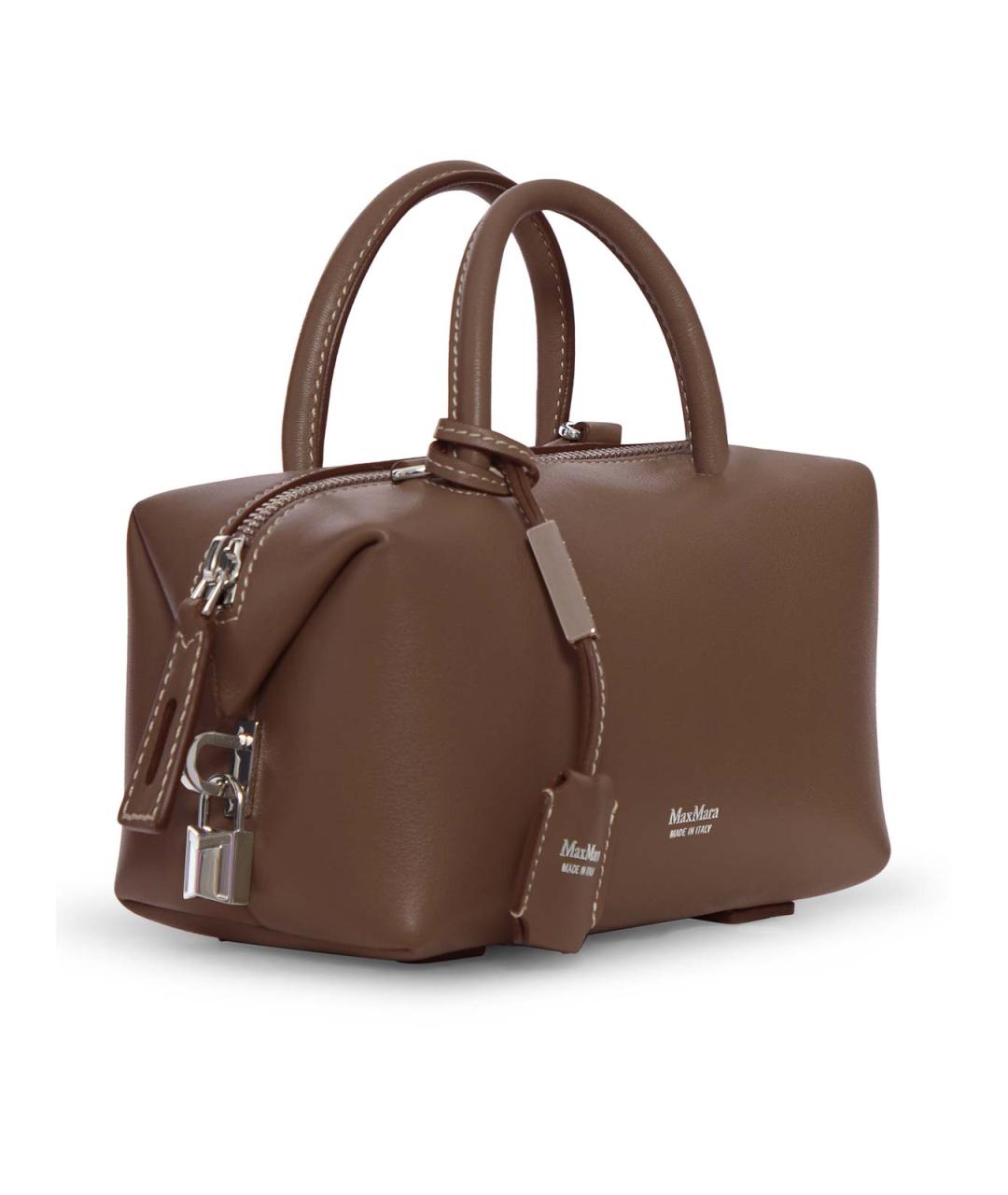 MAX MARA Коричневая кожаная сумка тоут, фото 2