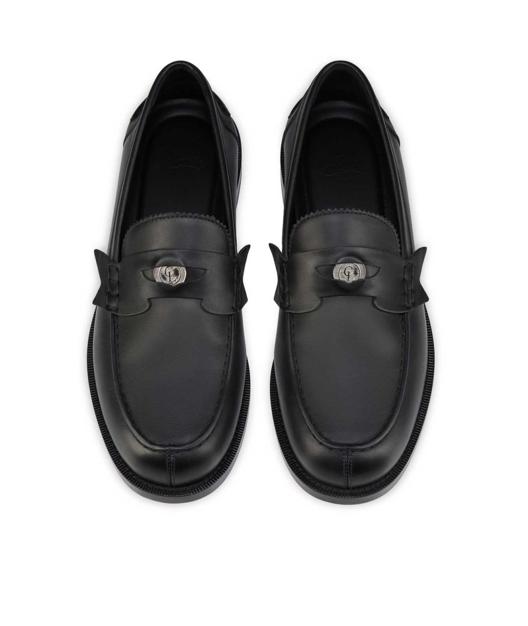 CHRISTIAN LOUBOUTIN Черные кожаные лоферы, фото 4
