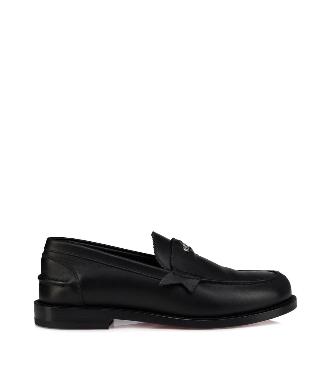 CHRISTIAN LOUBOUTIN Черные кожаные лоферы, фото 1